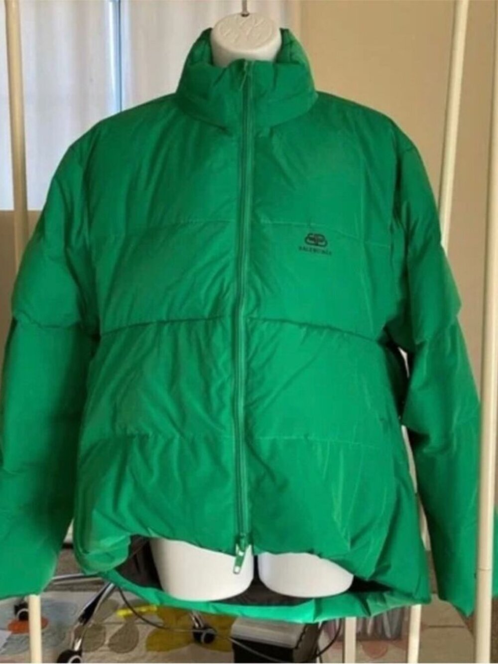 Balenciaga Emerald Green Puffer Jacket - BB Logo - 34